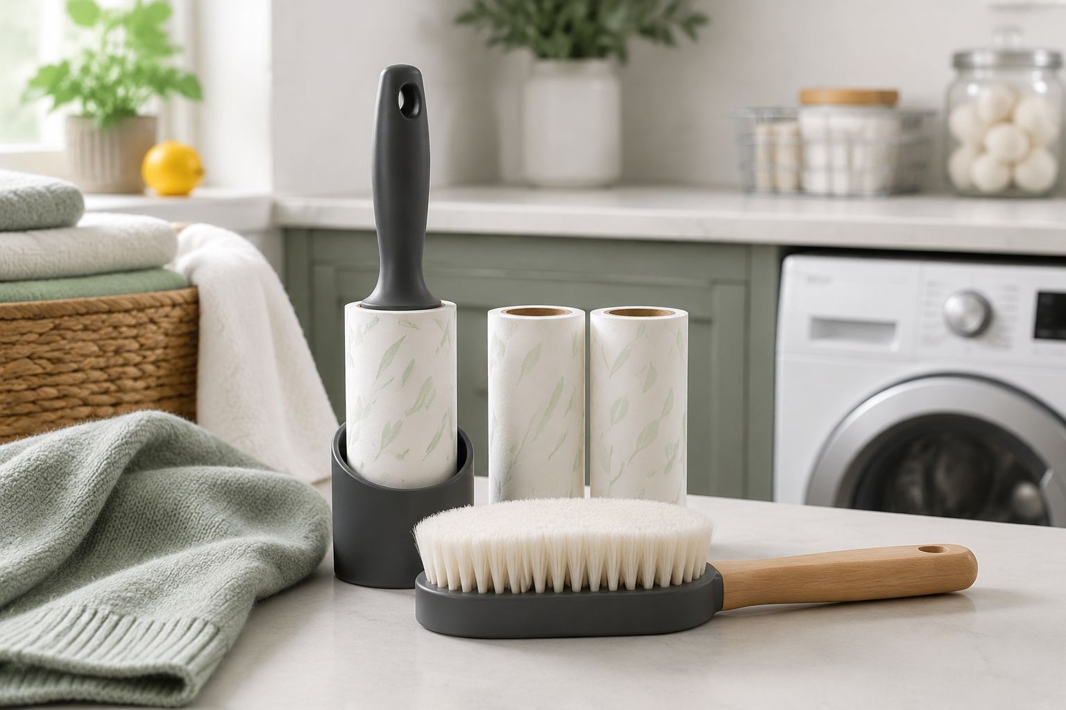 Lint & Care Kit in a tidy utility room